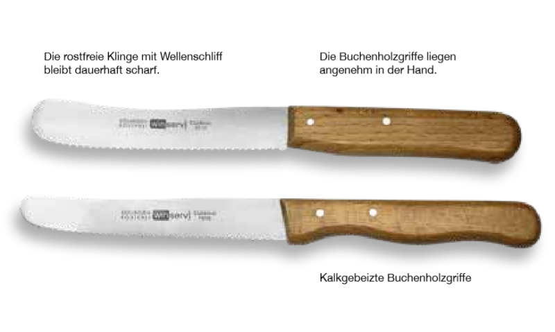 Messer mit Holzgriff aus Buchenholz